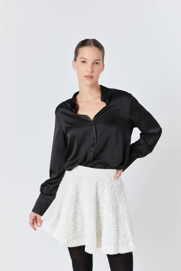 ENDLESS ROSE Matching Sets | Skirts*- Sequin Mini Skirt IVORY