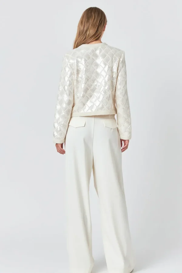 ENDLESS ROSE Matching Sets | Jackets & Coats*- Sequin Patchwork Crochet Jacket IVORY