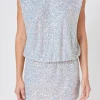 ENDLESS ROSE Sequin Dresses | Tops*- Sequin Sleeveless Mini Dress GREY
