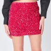 ENDLESS ROSE Skirts | Tops*- Sequins Velvet Skirt FUCHSIA