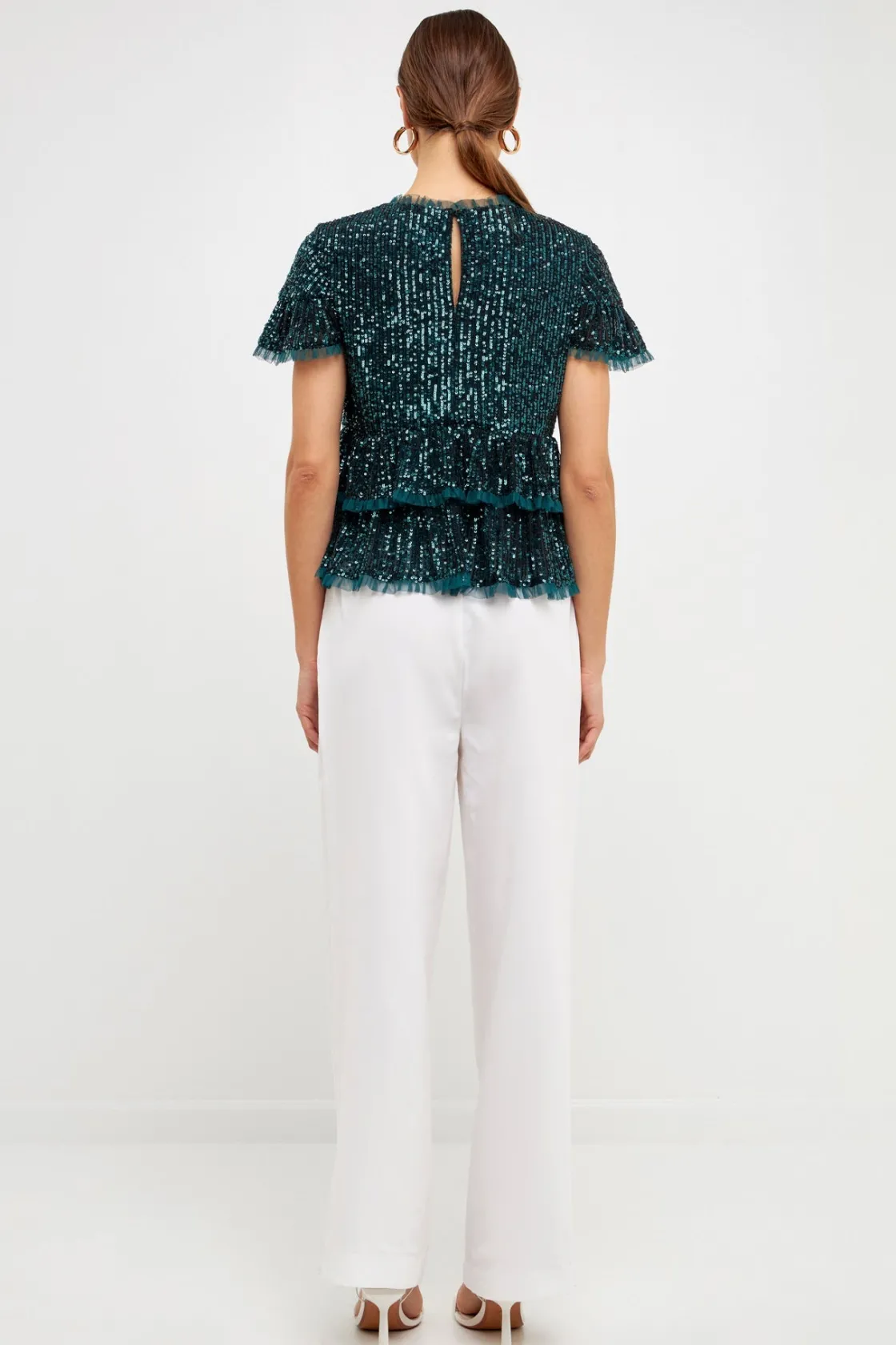 endless_rose__sequins_bab_17.webp ENDLESS ROSE Tops*- Sequins Baby Doll Top with Mesh