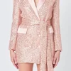ENDLESS ROSE Blazers | Tops*- Sequins Belted Blazer