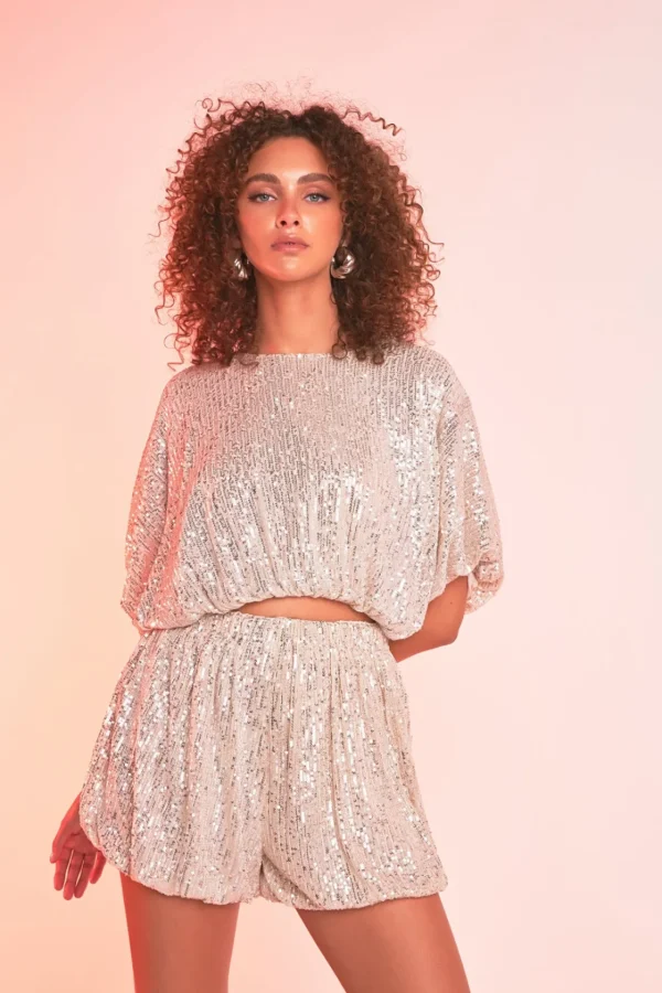 ENDLESS ROSE Shorts & Skorts | Tops*- Sequins Blouson Shorts