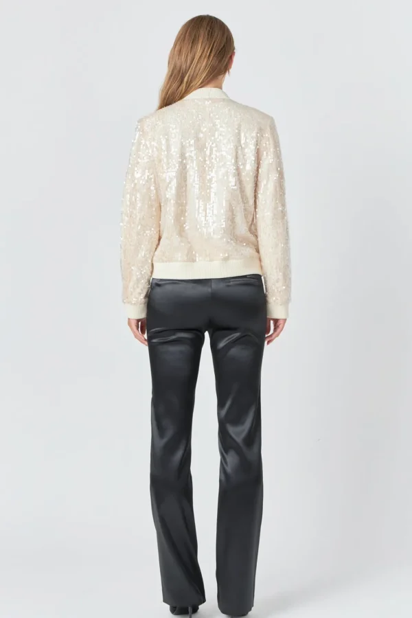 ENDLESS ROSE Jackets & Coats | Tops*- Sequins Bomber Jacket NUDE