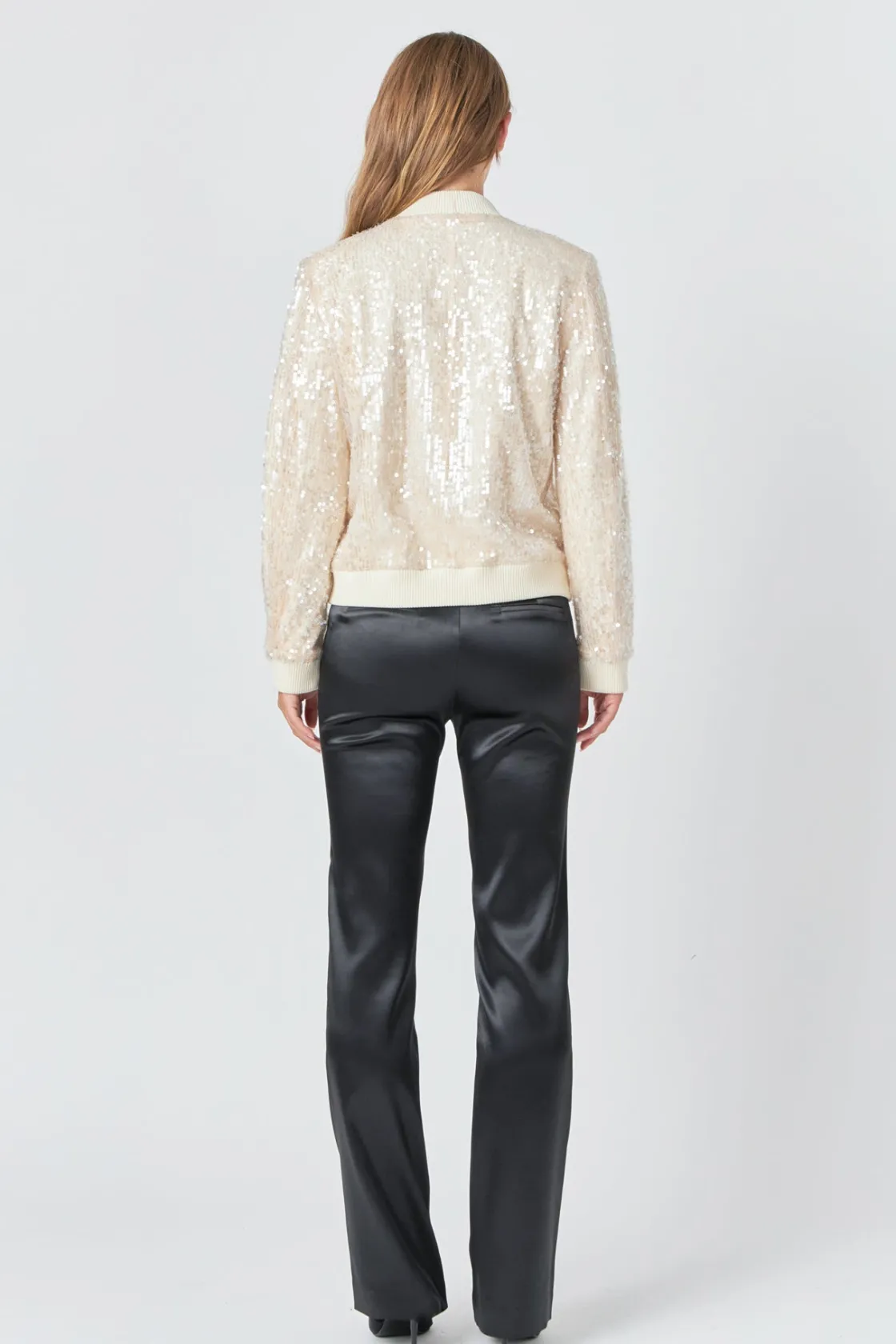 endless_rose__sequins_bom_2.webp ENDLESS ROSE Jackets & Coats | Tops*- Sequins Bomber Jacket NUDE