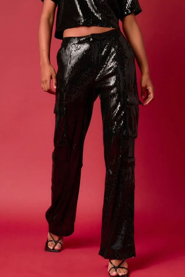 ENDLESS ROSE Matching Sets | Pants*- Sequins Cargo Pants