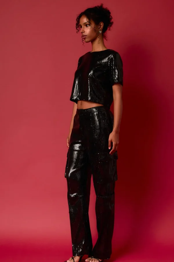 ENDLESS ROSE Matching Sets | Pants*- Sequins Cargo Pants