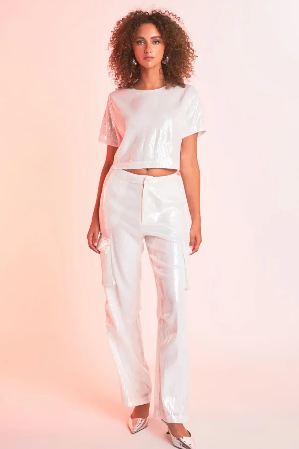 ENDLESS ROSE Matching Sets | Pants*- Sequins Cargo Pants