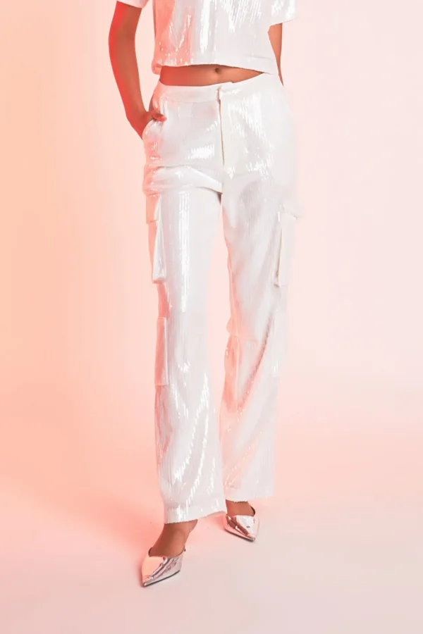 ENDLESS ROSE Matching Sets | Pants*- Sequins Cargo Pants