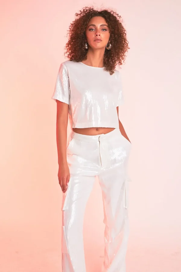ENDLESS ROSE Matching Sets | Pants*- Sequins Cargo Pants
