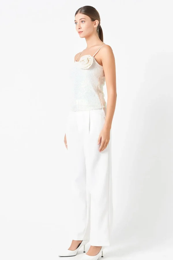 ENDLESS ROSE Tops*- Sequins Corsage Top OPAL