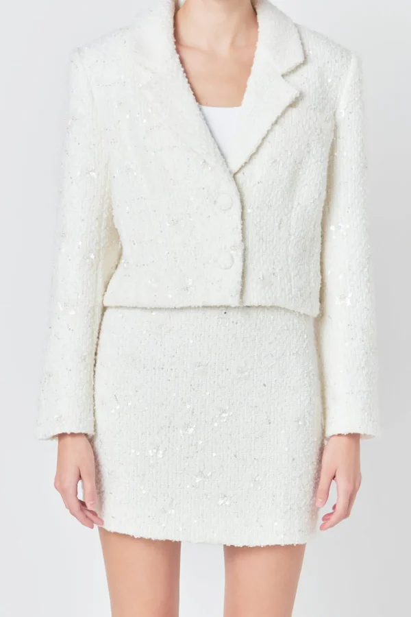 ENDLESS ROSE Jackets & Coats | Blazers*- Sequins Cropped Blazer