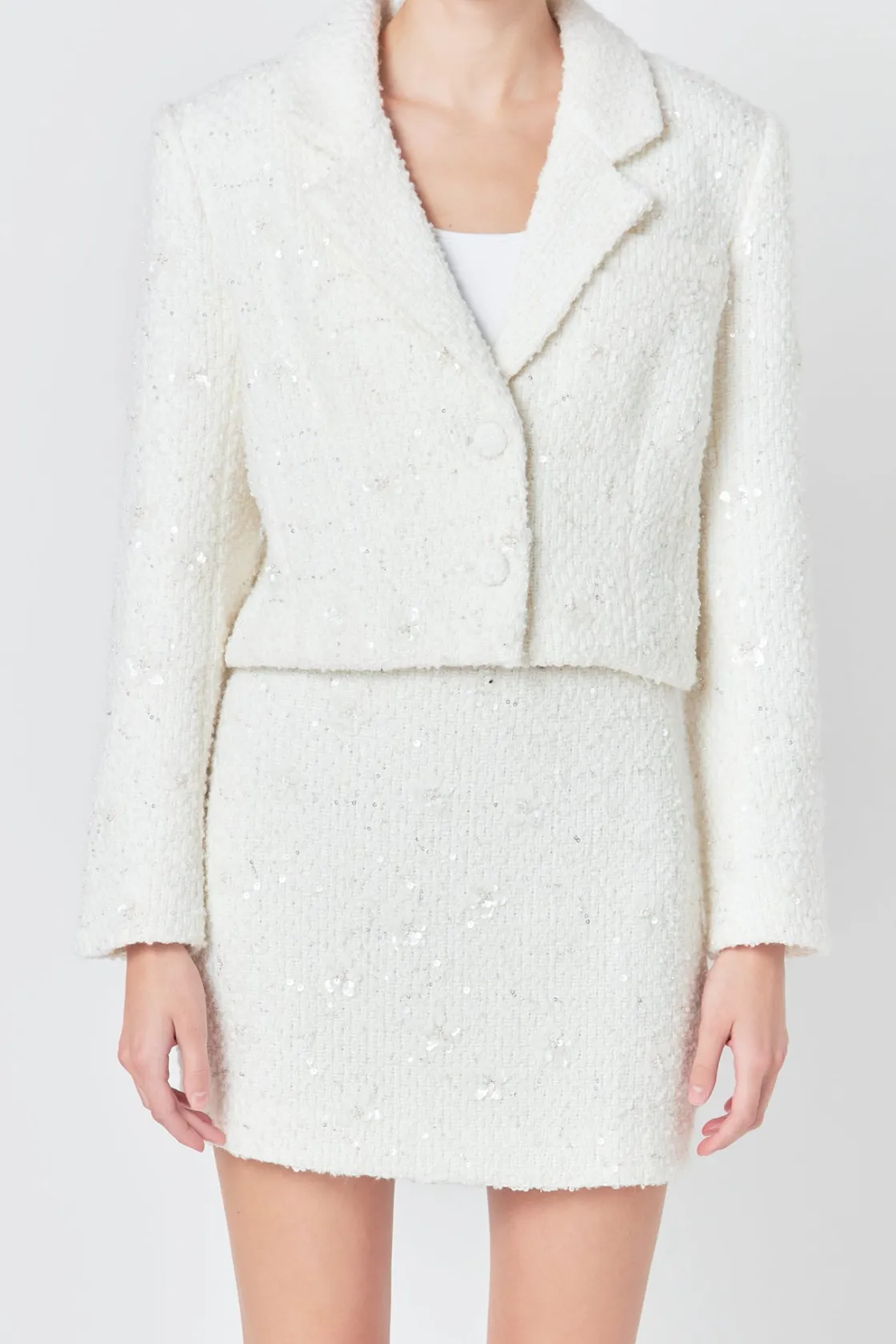 endless_rose__sequins_cro_0-1.webp ENDLESS ROSE Jackets & Coats | Blazers*- Sequins Cropped Blazer