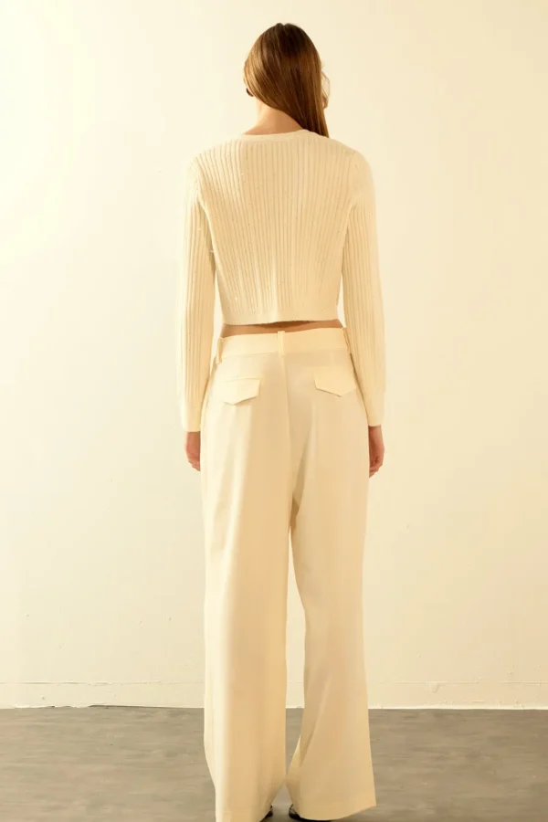 ENDLESS ROSE Sweaters & Knits | Tops*- Sequins Crop Cardigan WHITE