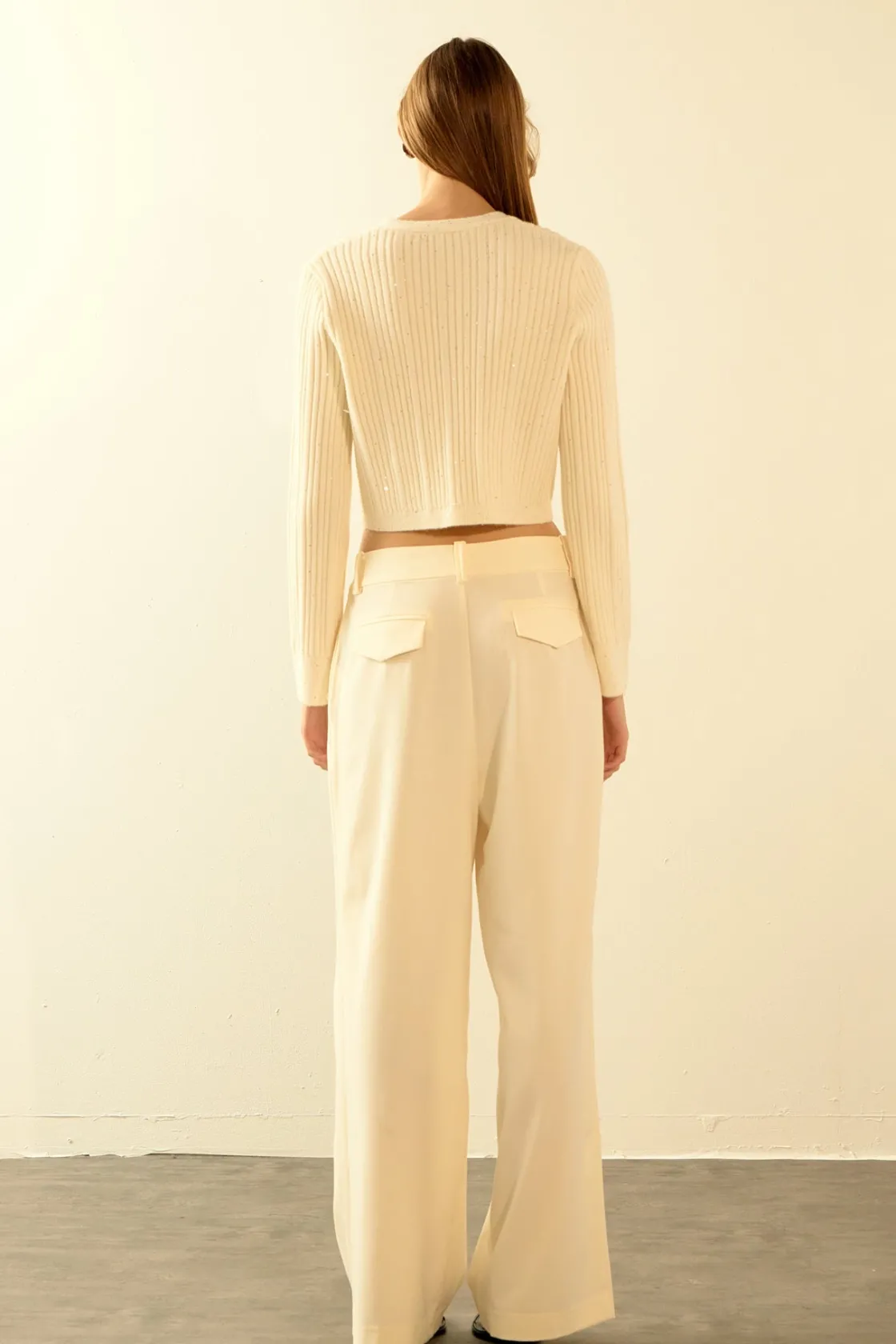 endless_rose__sequins_cro_2-3.webp ENDLESS ROSE Sweaters & Knits | Tops*- Sequins Crop Cardigan WHITE