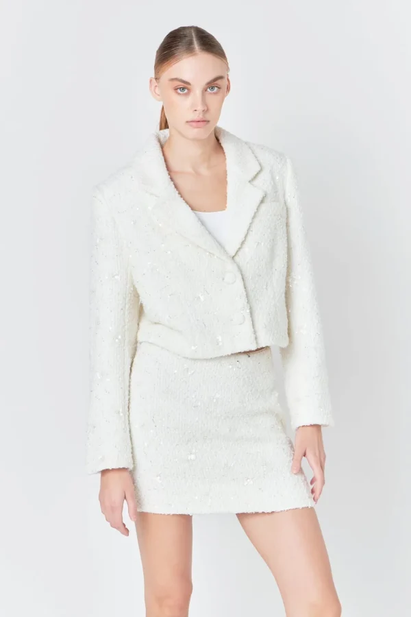 ENDLESS ROSE Jackets & Coats | Blazers*- Sequins Cropped Blazer