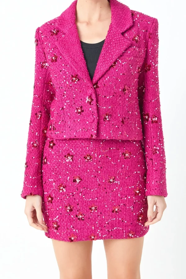 ENDLESS ROSE Jackets & Coats | Blazers*- Sequins Cropped Blazer