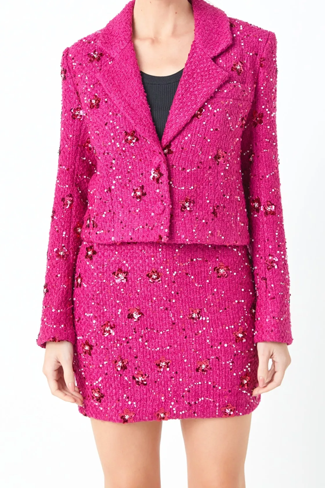 endless_rose__sequins_cro_5-1.webp ENDLESS ROSE Jackets & Coats | Blazers*- Sequins Cropped Blazer