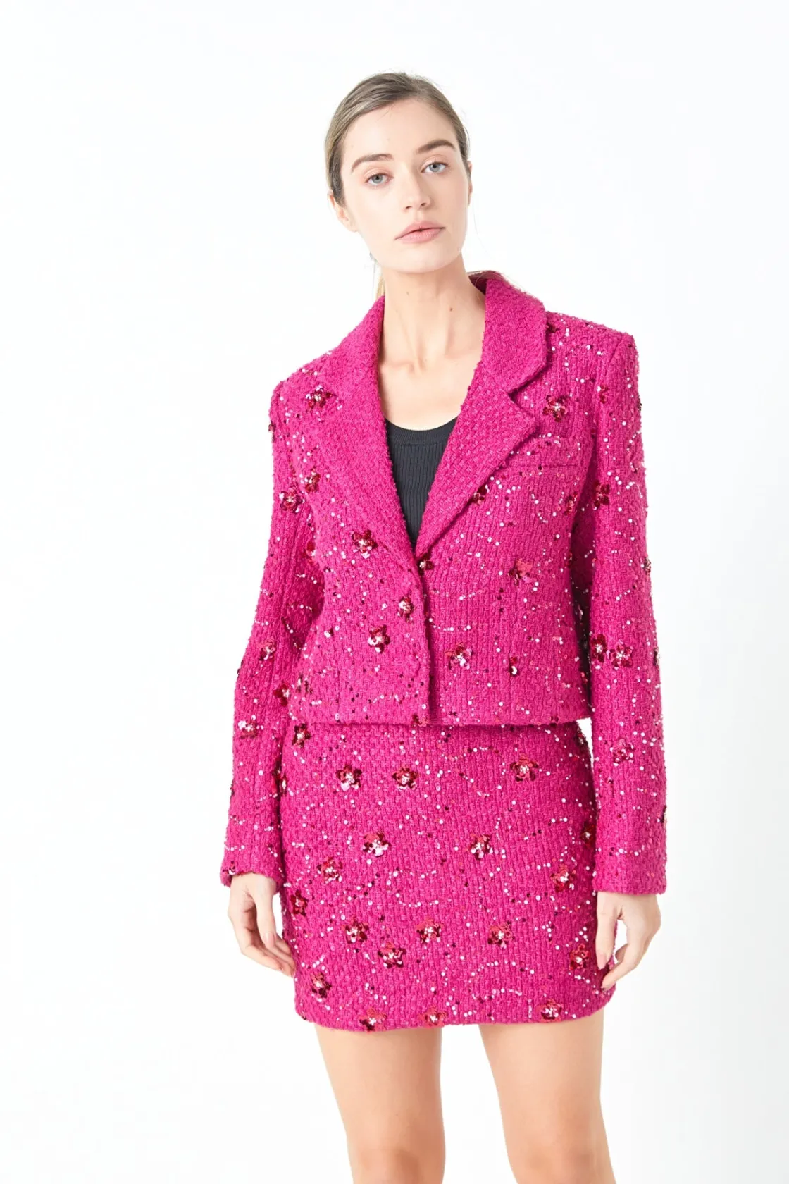 endless_rose__sequins_cro_8-1.webp ENDLESS ROSE Jackets & Coats | Blazers*- Sequins Cropped Blazer