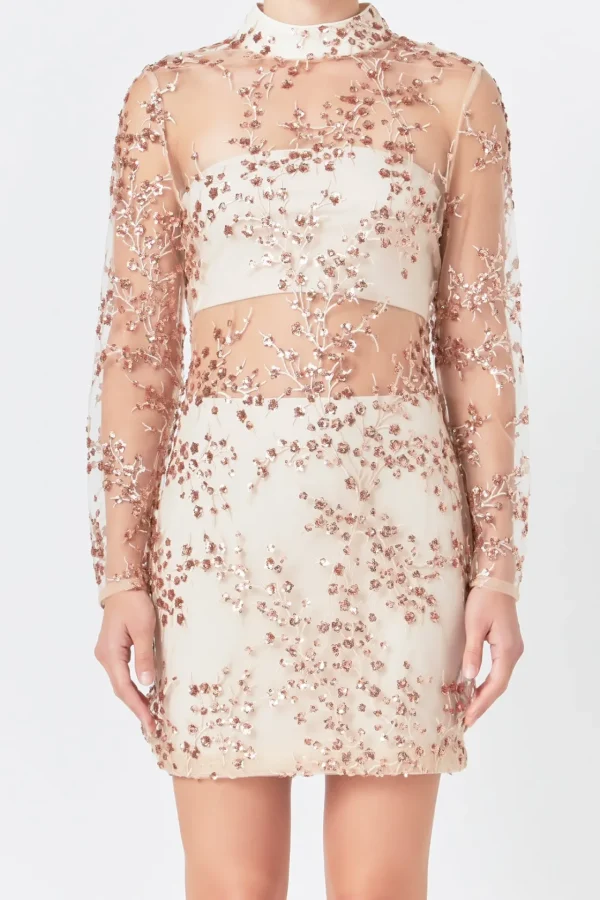 ENDLESS ROSE Sequin Dresses | Tops*- Sequins Embroidered Mini Dress
