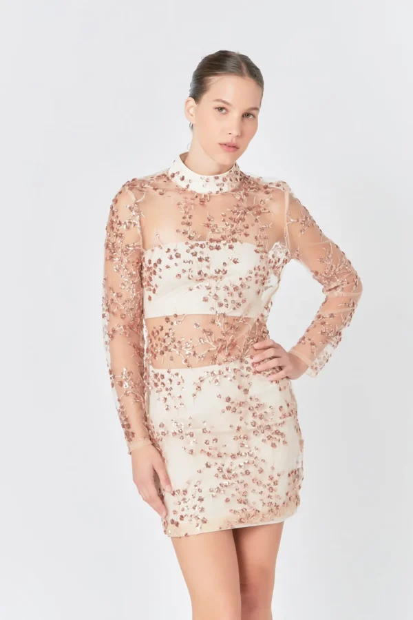 ENDLESS ROSE Sequin Dresses | Tops*- Sequins Embroidered Mini Dress