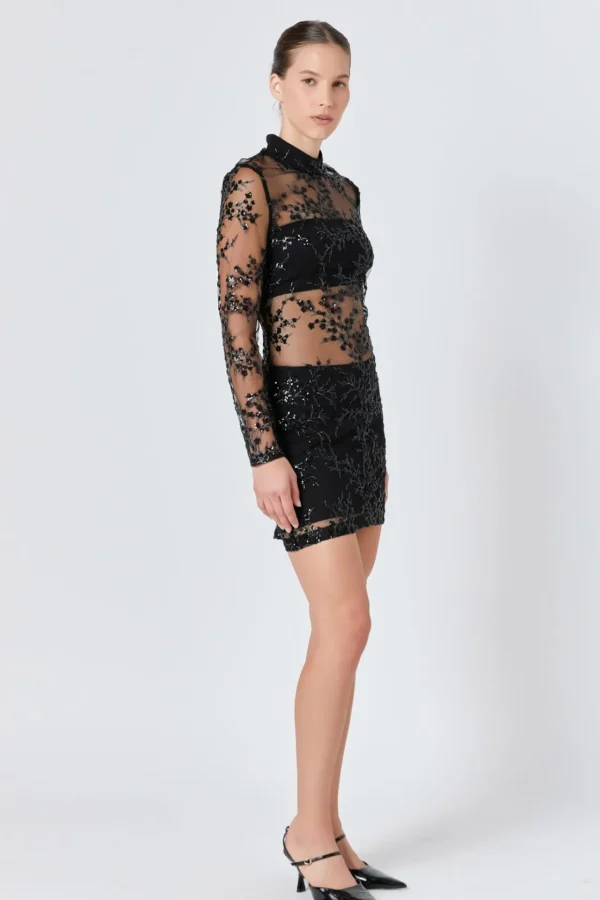 ENDLESS ROSE Sequin Dresses | Tops*- Sequins Embroidered Mini Dress