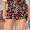 ENDLESS ROSE Skirts | Tops*- Sequins Floral Mini Skirt BLACKMULTI
