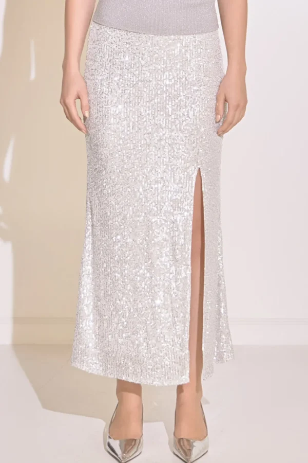 ENDLESS ROSE Skirts | Tops*- Sequins Front Slit Midi Skirt