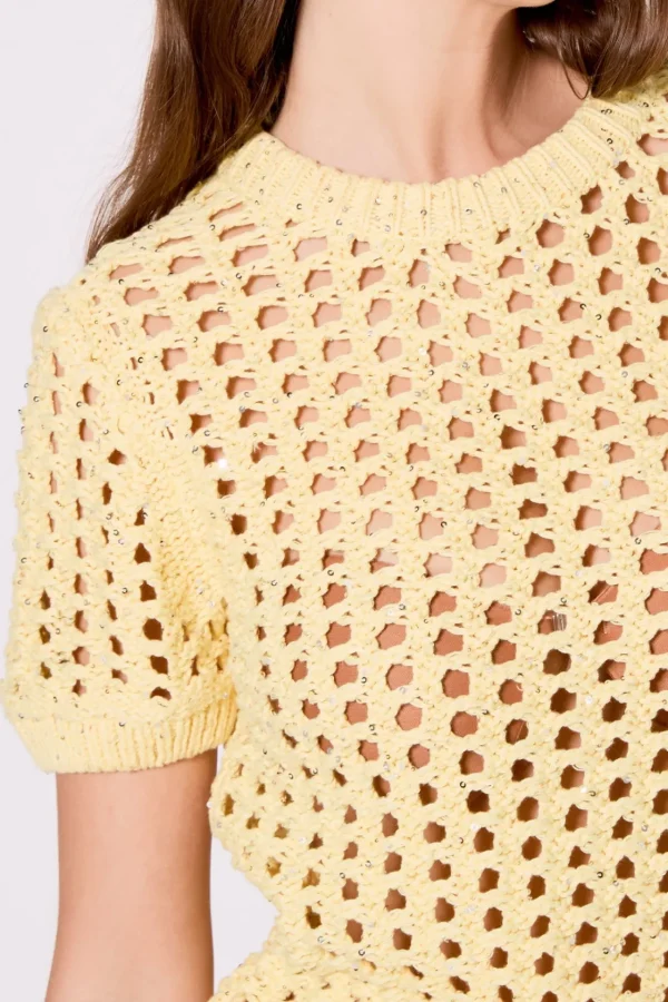 ENDLESS ROSE Tops*- Sequins Knit Top