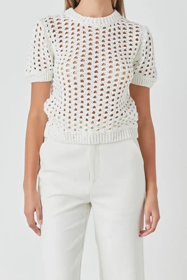 ENDLESS ROSE Tops*- Sequins Knit Top