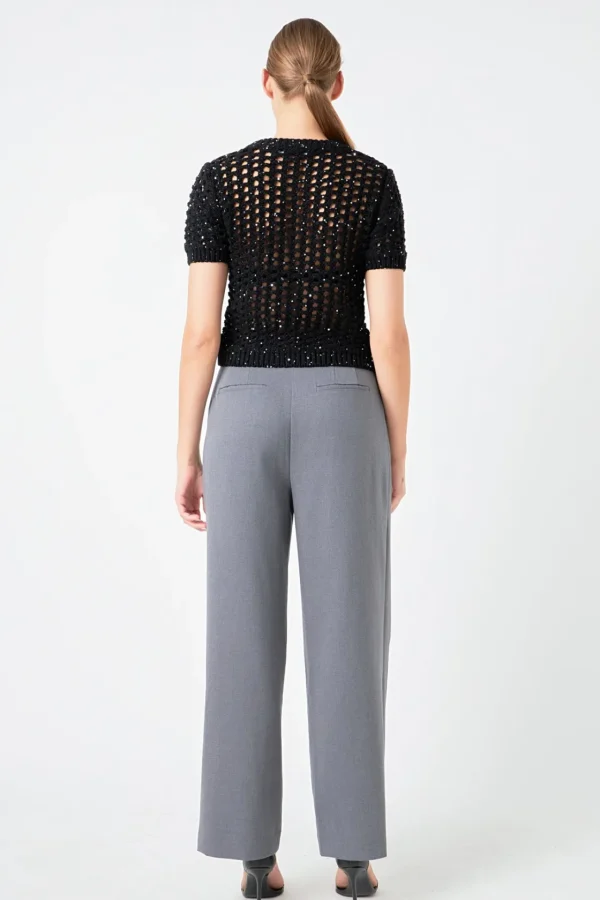 ENDLESS ROSE Tops*- Sequins Knit Top