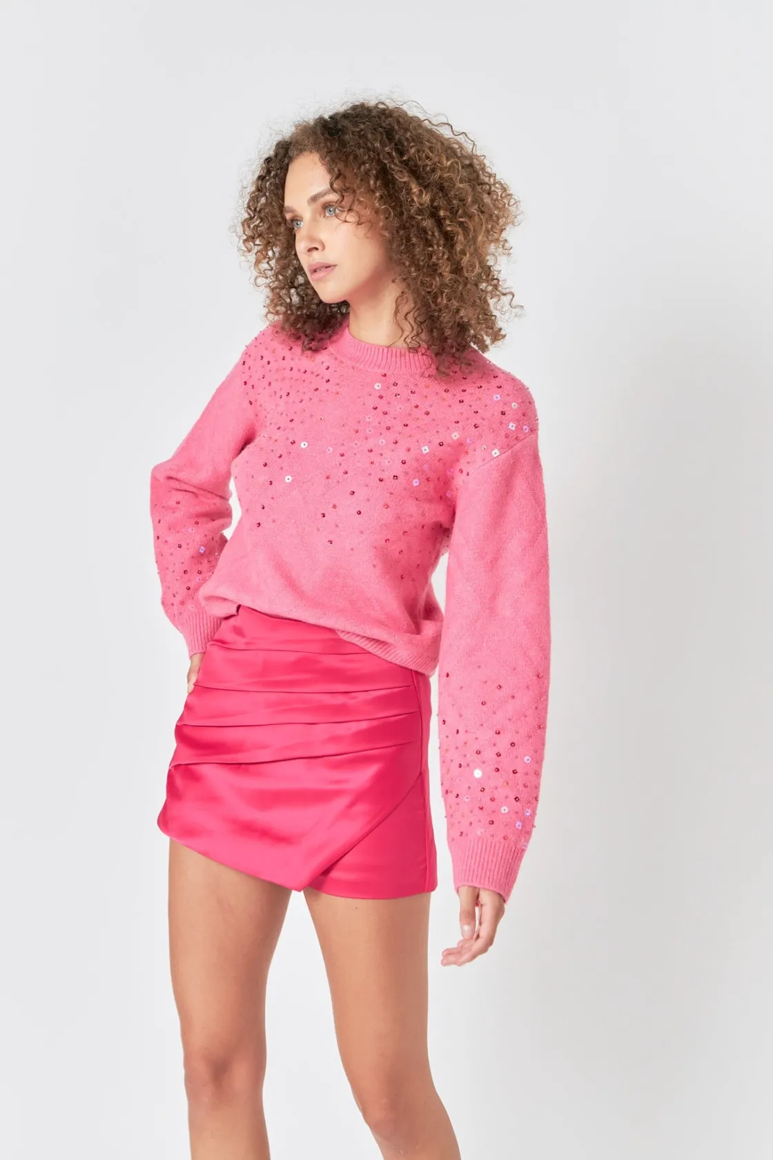 endless_rose__sequins_kni_3-1.webp ENDLESS ROSE Sweaters & Knits | Tops*- Sequins Knit Sweater PINK