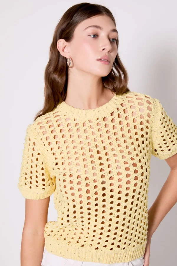 ENDLESS ROSE Tops*- Sequins Knit Top
