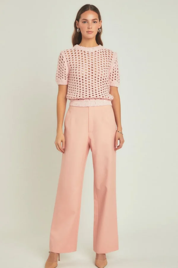 ENDLESS ROSE Tops*- Sequins Knit Top