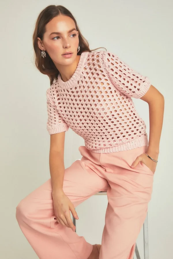 ENDLESS ROSE Tops*- Sequins Knit Top