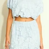 ENDLESS ROSE Matching Sets | Tops*- Sequins Lace Voluminous Top POWDERBLUE