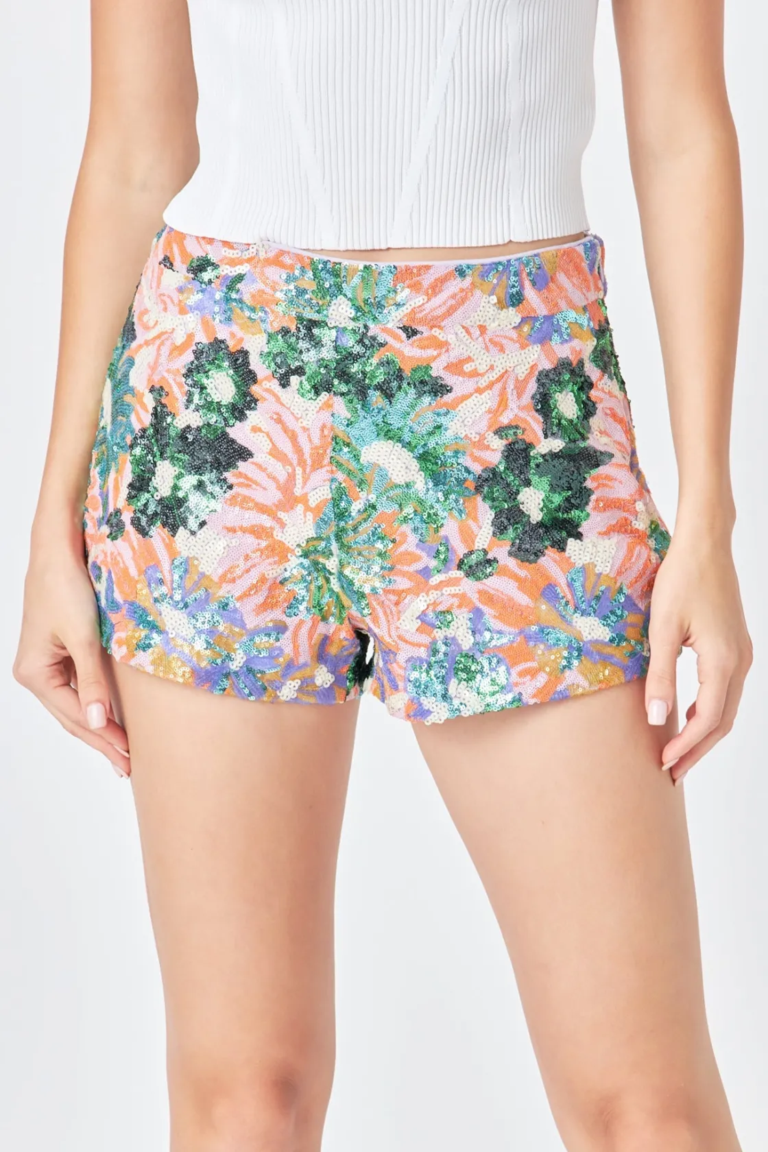 endless_rose__sequins_min_1-1.webp ENDLESS ROSE Shorts & Skorts | Tops*- Sequins Mini Shorts MULTI
