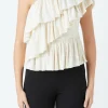 ENDLESS ROSE Tops*- Sequins One Shoulder Ruffle Top OPAL
