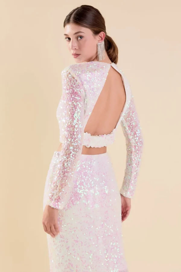 ENDLESS ROSE Matching Sets | Tops*- Sequins Open Back Top