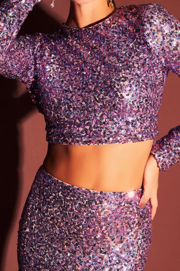 ENDLESS ROSE Matching Sets | Tops*- Sequins Open Back Top