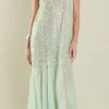 ENDLESS ROSE Sequin Dresses | Tops*- Sequins Overlay Chiffon Maxi Dress SAGE
