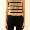 ENDLESS ROSE Sweaters & Knits | Tops*- Sequins Stripe Knit Top TAUPE/BLACK