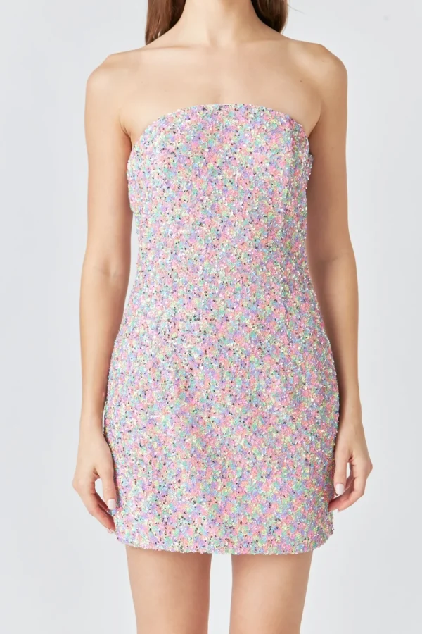 ENDLESS ROSE Sequin Dresses | Bodycon Dresses*- Sequins Strapless Mini Dress CONFETTI