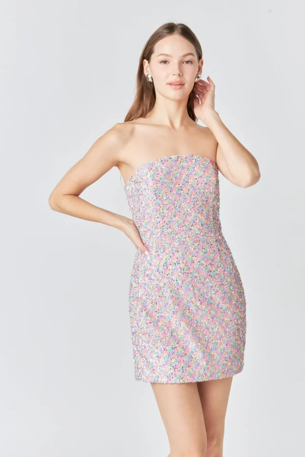 ENDLESS ROSE Sequin Dresses | Bodycon Dresses*- Sequins Strapless Mini Dress CONFETTI