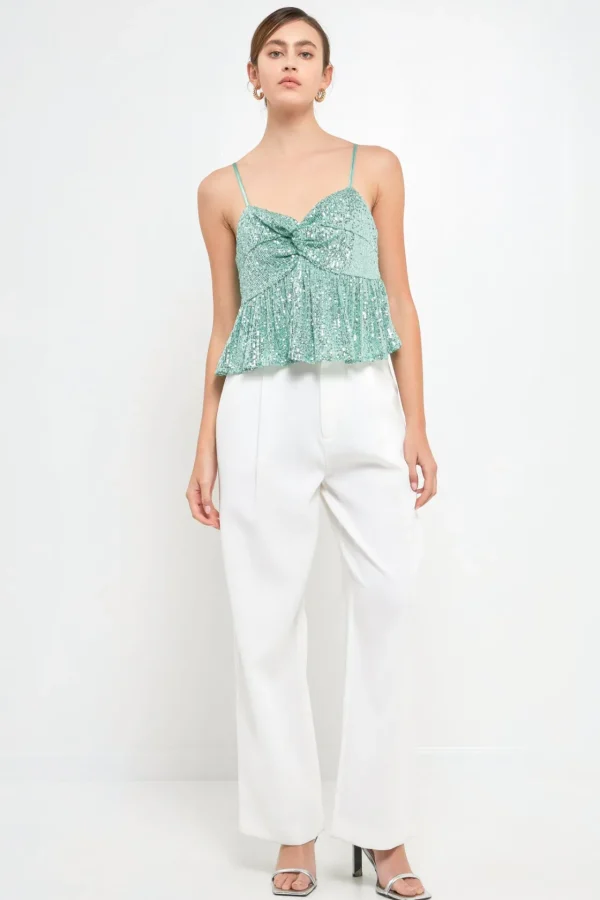 ENDLESS ROSE Tops*- Sequins Tank Top