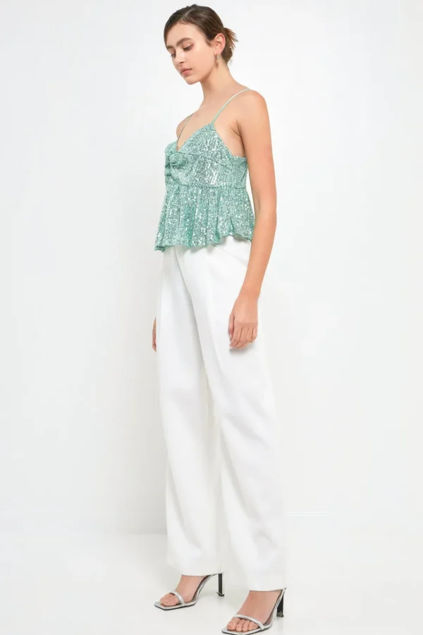 ENDLESS ROSE Tops*- Sequins Tank Top