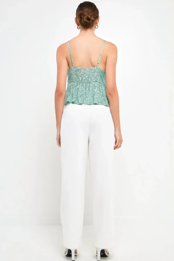 ENDLESS ROSE Tops*- Sequins Tank Top