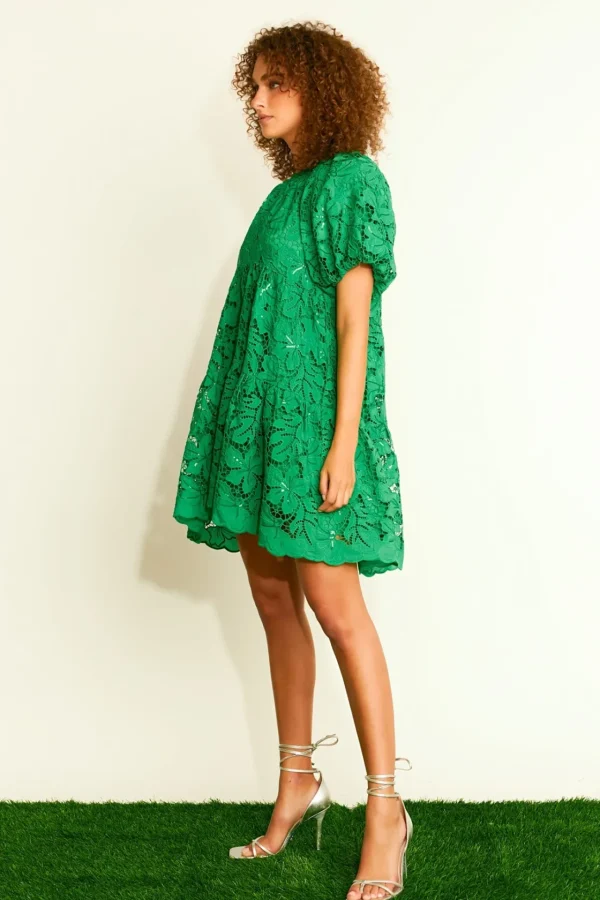 ENDLESS ROSE Tops*- Sequins Tiered Mini Dress GREEN