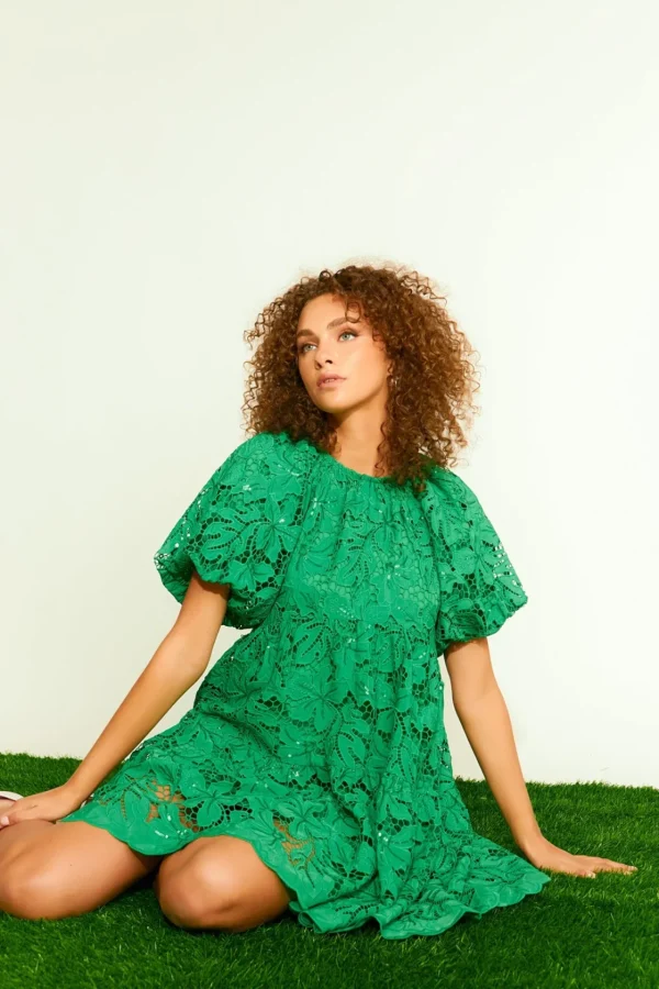 ENDLESS ROSE Tops*- Sequins Tiered Mini Dress GREEN