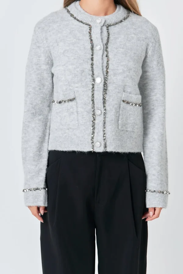 ENDLESS ROSE Sweaters & Knits | Tops*- Sequins Trim Cardigan